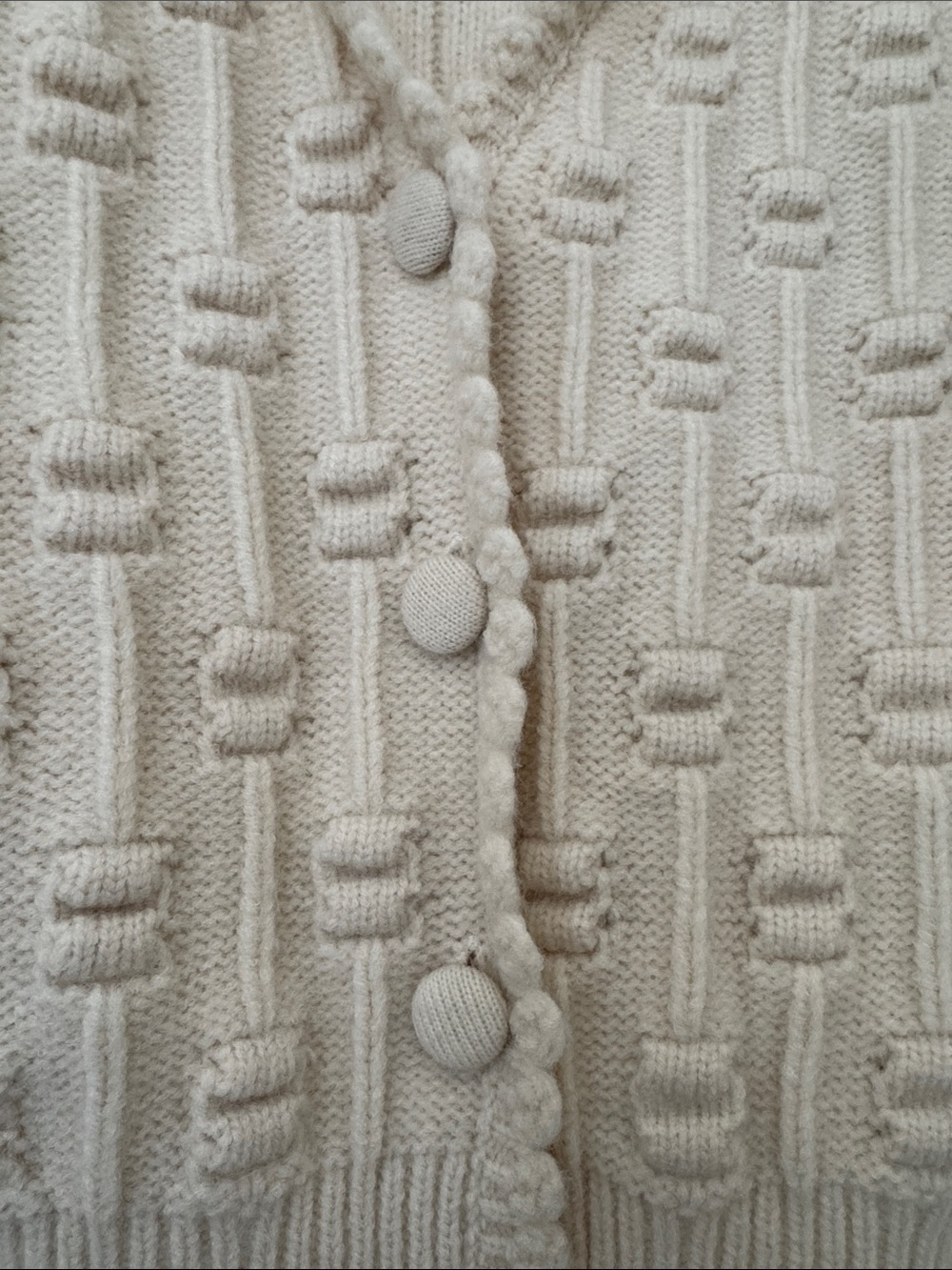 Vici Cream Textured Button Cardigan - Picture 7 of 8
